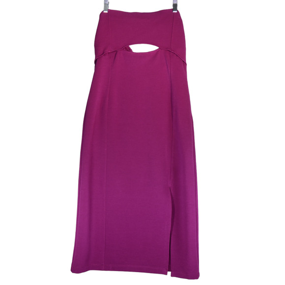 Maeve Anthropologie Midi Dress Women Large Pink Cutout Strapless Heavier Weight - Picture 1 of 8